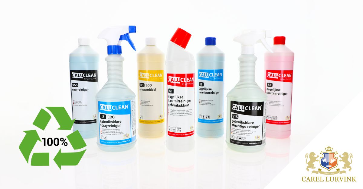CaluClean in gerecyclede flessen