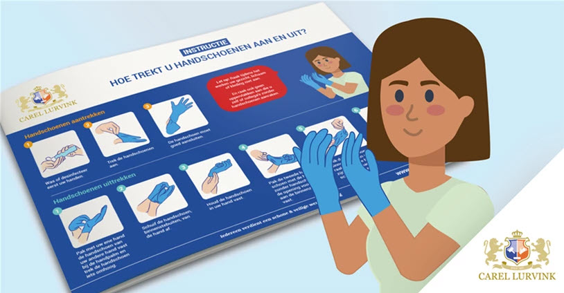 Wegwerp handschoenen veilig aan en uittrekken