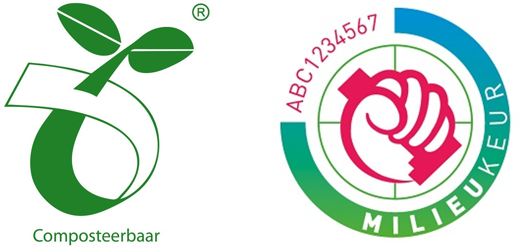 Kiemplant en Milieukeur logo