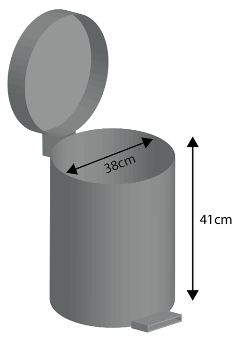Maat van vuilniszak berekenen voor een ronde prullenbak