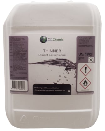 Thinner tolueen en methanolvrij 5ltr 