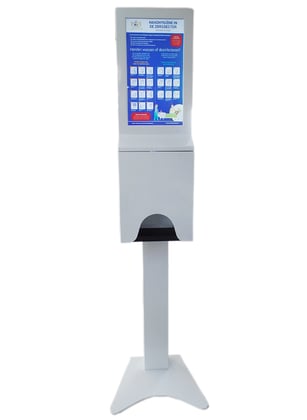 CaluClean handdesinfectiezuil wit met LCD scherm wandmodel