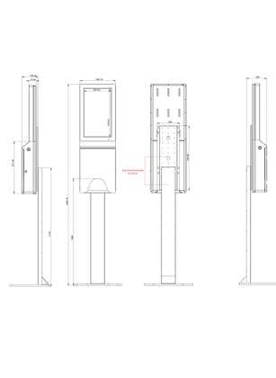 CaluClean standaard wit voor wandmodel handdesinfectiezuil LCD scherm