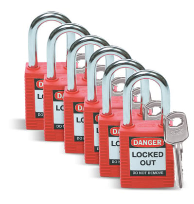 Brady hangslot Safety padlock red 