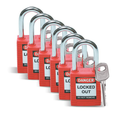 Brady hangslot Safety padlock red 