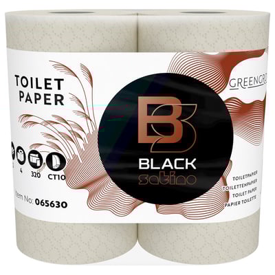 BlackSatino GreenGrow compact toiletpapier 2-lgs  9,6x12,1cm 320 vel 4 rollen