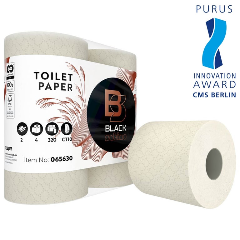 BlackSatino GreenGrow compact toiletpapier 2lgs 9,6x12,1cm 4 rollen