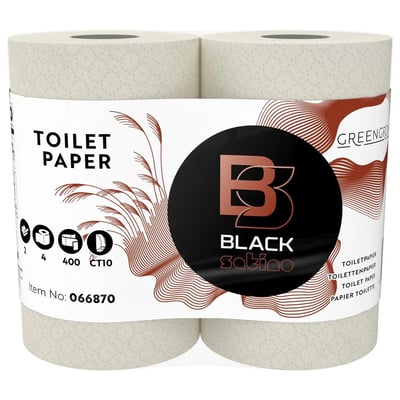 BlackSatino GreenGrow compact toiletpapier 2-lgs licht beige 10x4x400vel