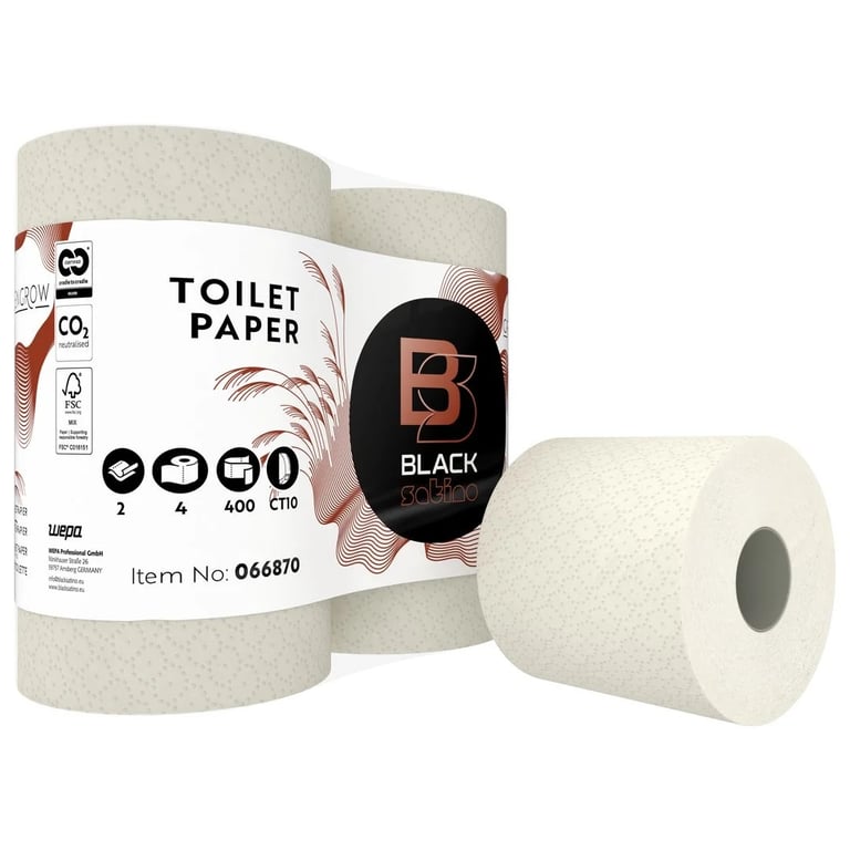 BlackSatino GreenGrow compact toiletpapier 2-lgs licht beige 4x 400vel