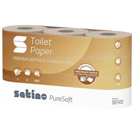 Satino PureSoft toiletpapier 2-lgs soft beige 6x 600 vel