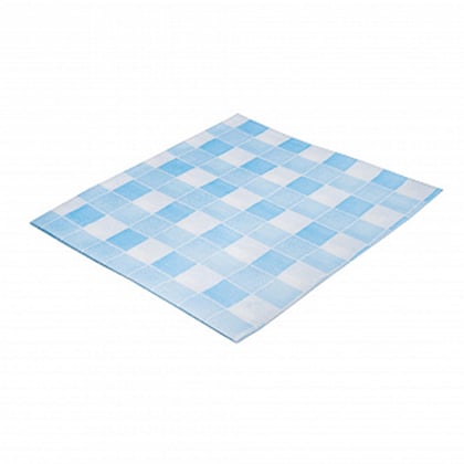 Disposable theedoek geblokt blauw wit 38x40cm 80st 