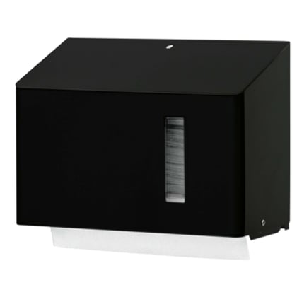 CaluClean RVS handdoekdispenser klein zwart voor 250 tot 300 vel interfold handdoeken