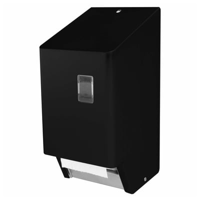 CaluClean RVS toiletpapierdispenser zwart type 2  standaard toiletrollen