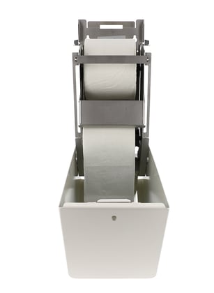 CaluClean wit gecoat RVS toiletpapierdispenser type 2 voor standaard toiletrollen