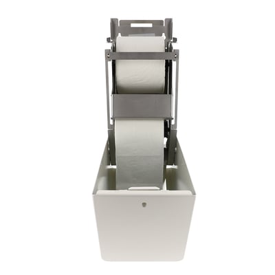 CaluClean wit gecoat RVS toiletpapierdispenser type 2 voor standaard toiletrollen