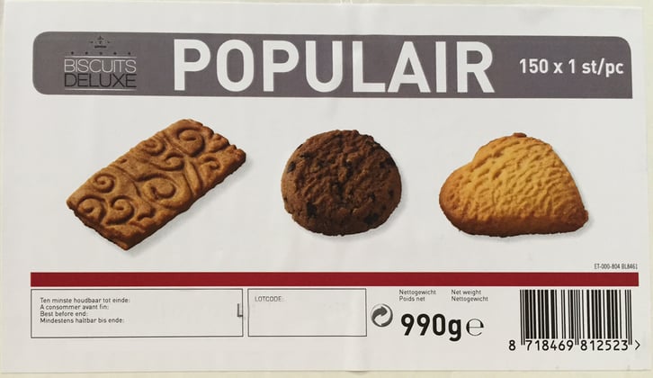 Biscuit a la carte koekjes populair mix 150st 