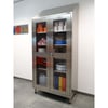 RVS legbordenkast met zichtvenster  950x500x1800mm
