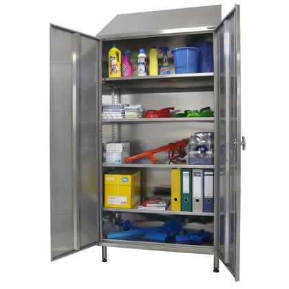 RVS legbordenkast met zichtvenster  950x500x1800mm