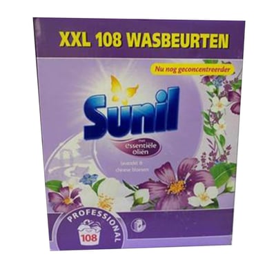 Sunil professioneel waspoeder Lavendel en  Chinese bloesem 7,56kg 108 wasbeurten