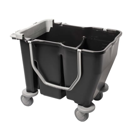 dubbele emmer op wielen 2x15ltr zwart