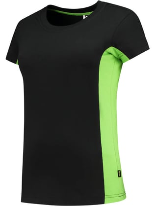 Tricorp Workwear dames t-shirt bicolor zwart lime maat S