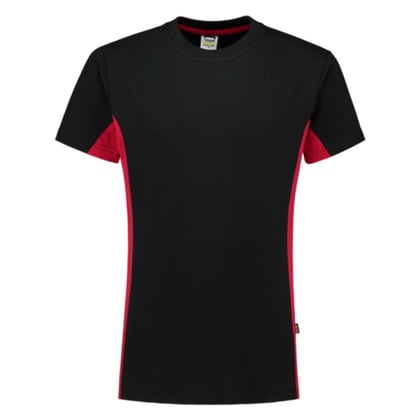 Tricorp T-shirt bicolor zwart rood maat XS