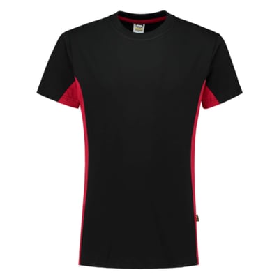 Tricorp T-shirt bicolor zwart rood maat XS