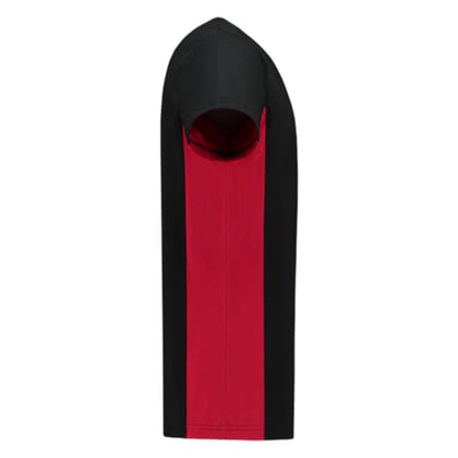 Tricorp T-shirt bicolor zwart rood maat XS