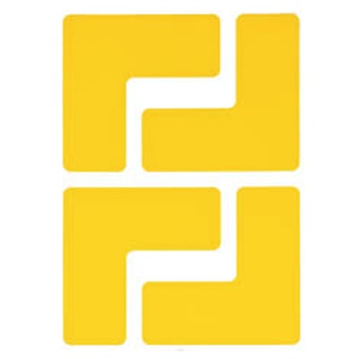 Brady hoekmarkering LS geel 50,8mm x 127mm 20st