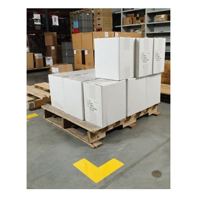 Brady hoekmarkering LS geel 50,8mm x 127mm 20st