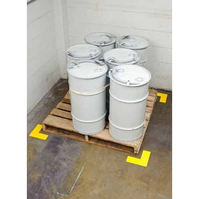 Brady hoekmarkering LS geel 50,8mm x 127mm 20st