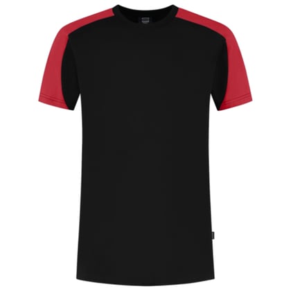 Tricorp Redefined bicolor t-shirt zwart rood maat XS