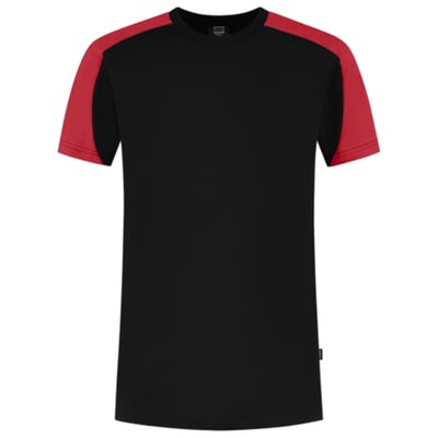 Tricorp Redefined bicolor t-shirt zwart rood maat XS