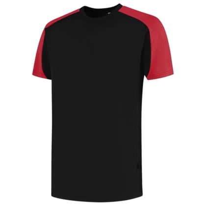 Tricorp Redefined bicolor t-shirt zwart rood maat XS