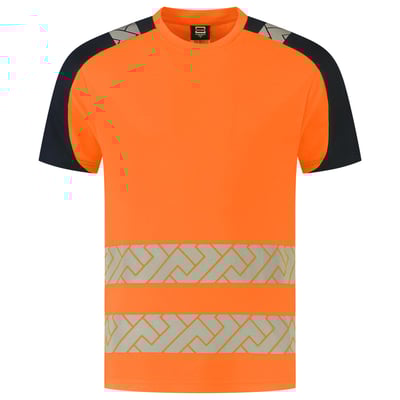 Tricorp Redefined High Vis t-shirt industrieel wasbaar oranje blauw maat XS