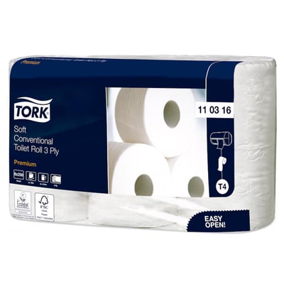 Tork premium toiletpapier soft 3lgs 8 rollen a 250vel