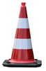 Afbakenkegel 75cm RWS rood met 2 witte banen