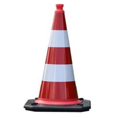 Afbakenkegel 75cm RWS rood met 2 witte banen