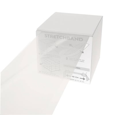 Elastische stretchband transparant  100x1200mm 100st