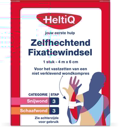 HeltiQ zelfhechtend windsel 4mtr x6cm latexvrij blauw