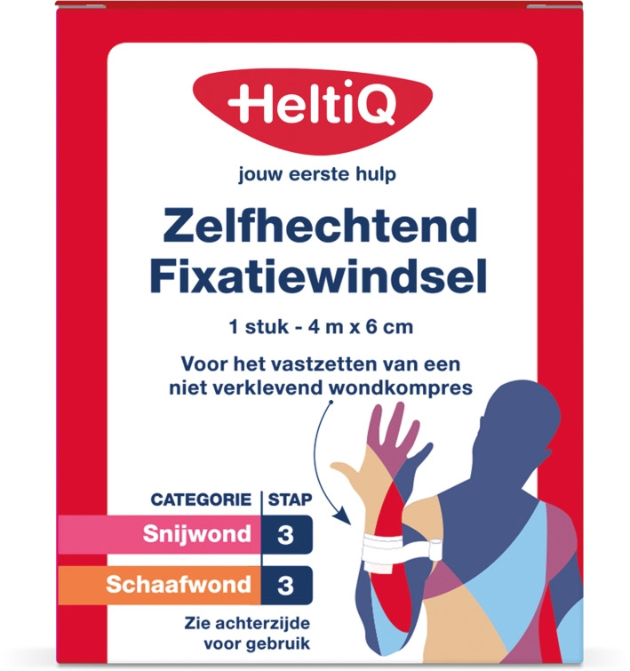 HeltiQ zelfhechtend windsel 4mtr x6cm latexvrij blauw