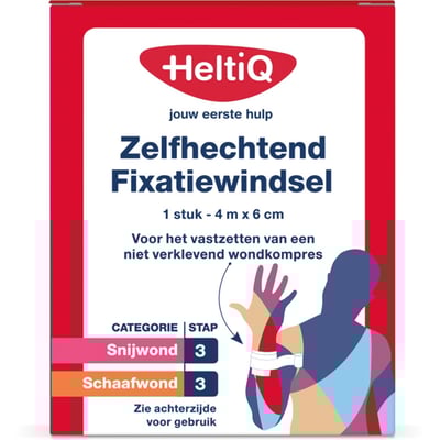 HeltiQ zelfhechtend windsel 4mtr x6cm latexvrij blauw