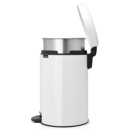 Brabantia pedaalemmer wit met metalen binnenemmer 12ltr