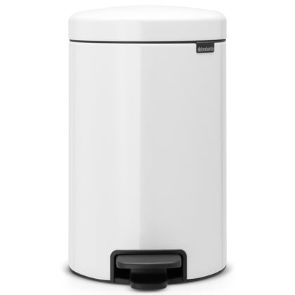 Brabantia pedaalemmer wit met metalen binnenemmer 12ltr