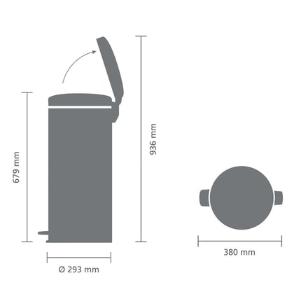 Brabantia NewIcon pedaalemmer matt zwart  30ltr