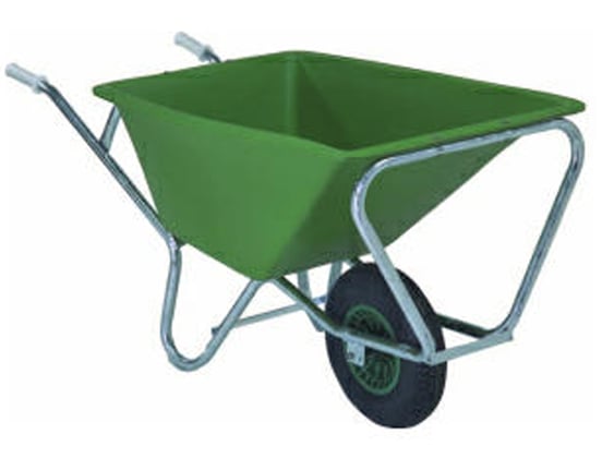 Kruiwagen fort 160ltr HDPE bak, verzinkt onderstel