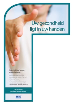 L-vormige sticker ''Hand Desinfectie Zone'' 