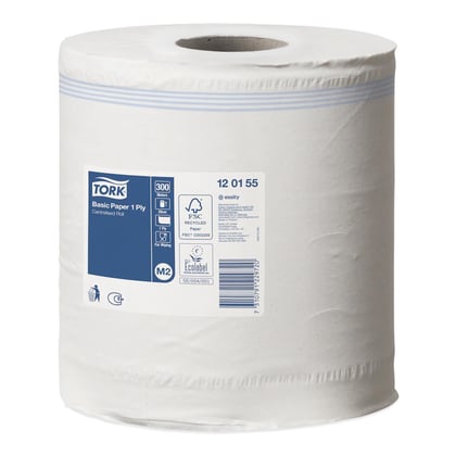 Tork basic poetspapier 1laags 20cm x 300mtr voor Tork M2 systeem