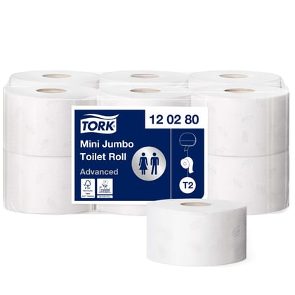 Tork Advanced Toiletpaper mini Jumbo roll 12x170mtr