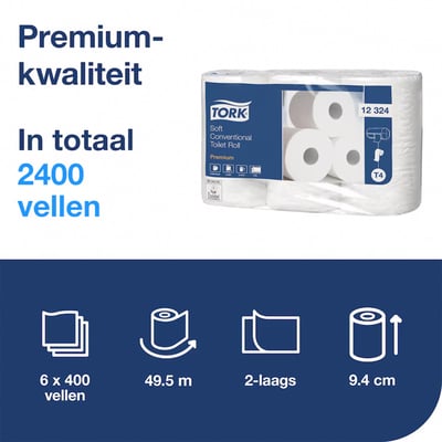Tork Premium Toiletpaper 400 soft 7x6 rol